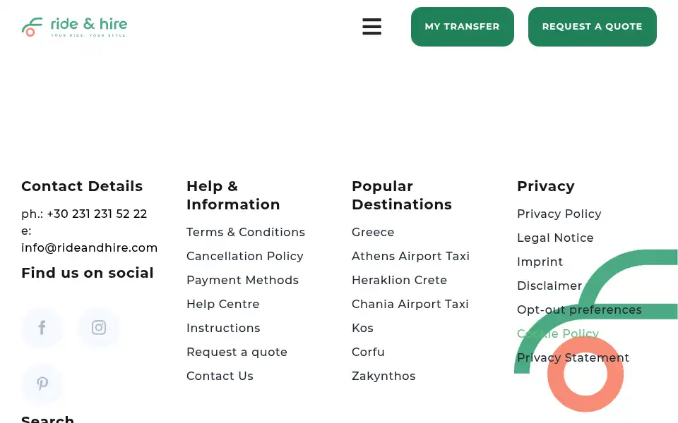 Screenshot of rideandhire.com