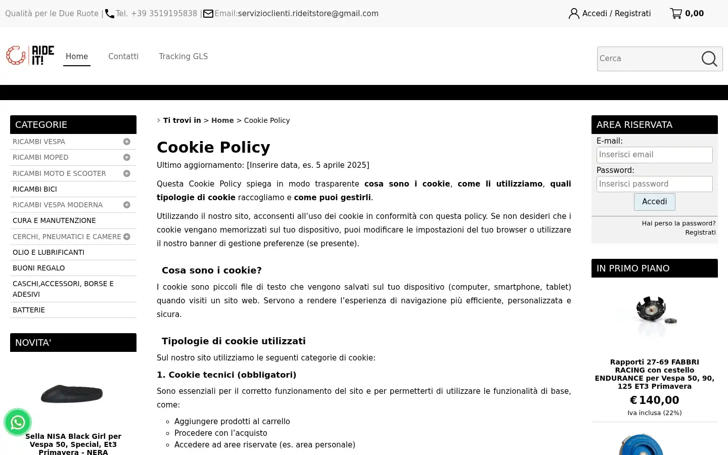 Screenshot of rideitstore.com