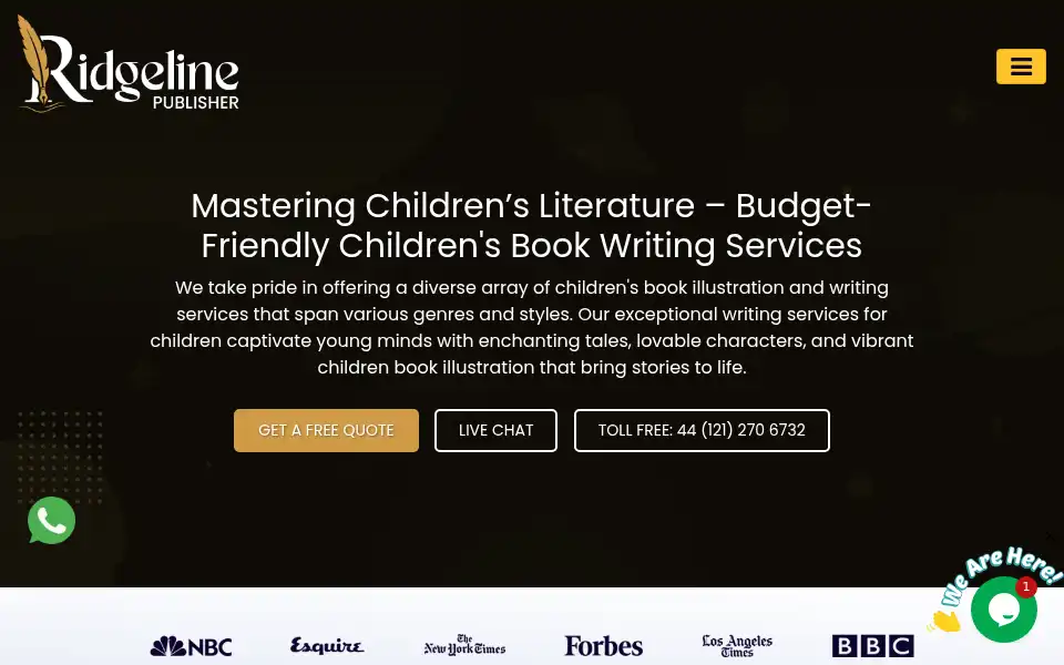 Screenshot of ridgelinepublisher.com