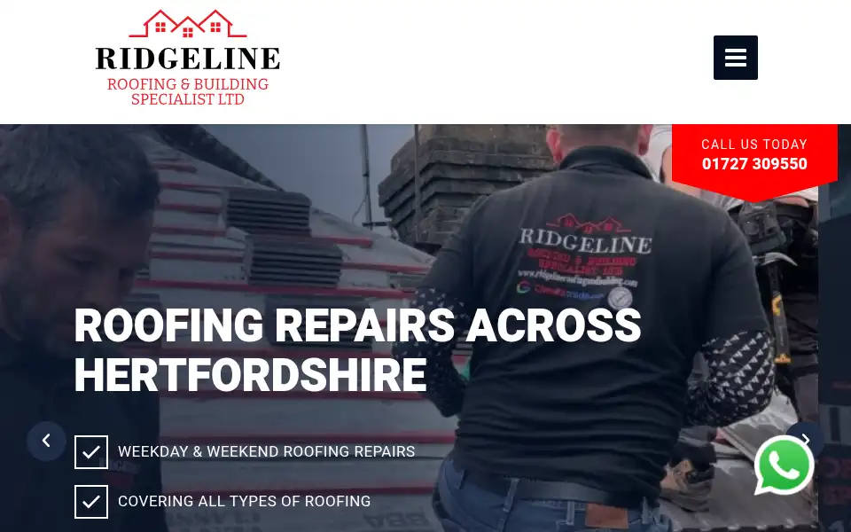 Screenshot of ridgelineroofingandbuilding.com