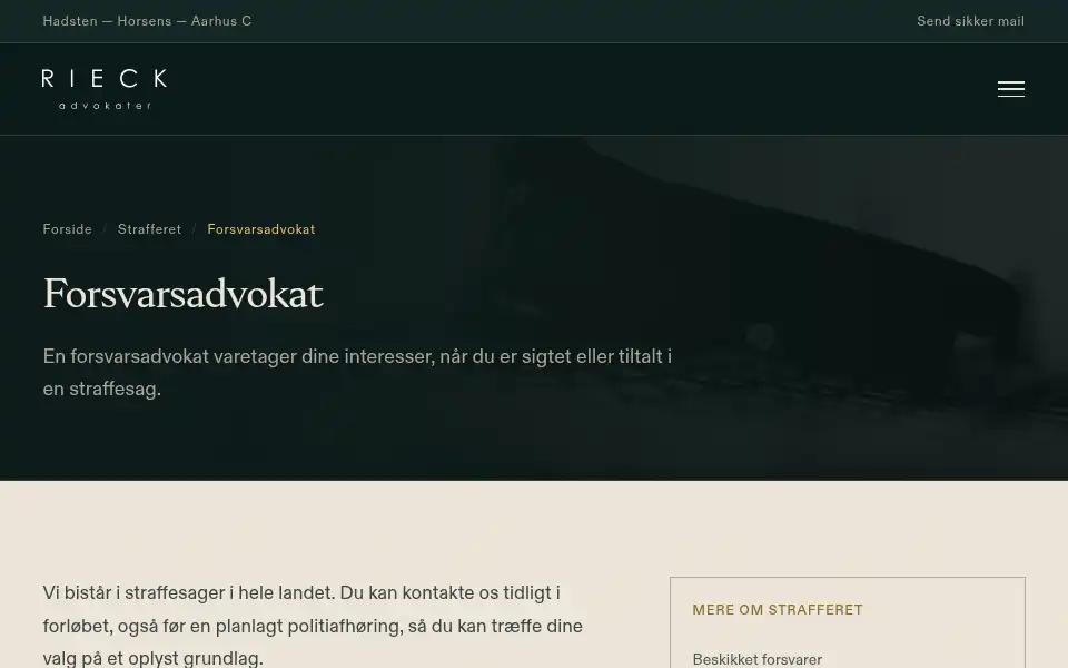 Screenshot of rieck-advokater.dk