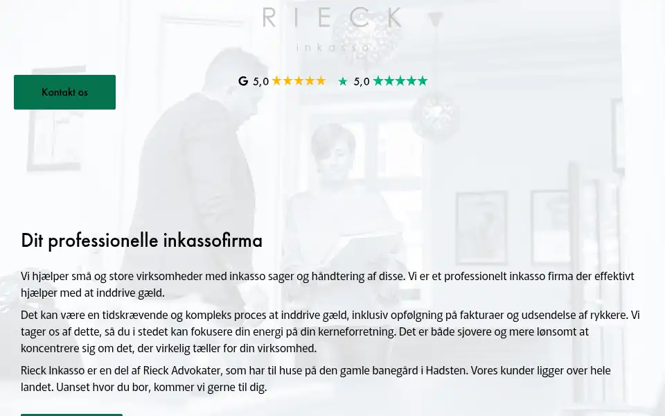 Screenshot of rieck-inkasso.dk