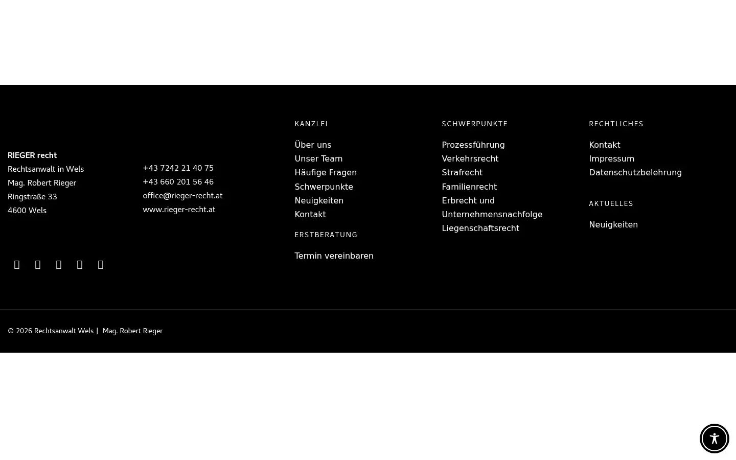 Screenshot of rieger-recht.at