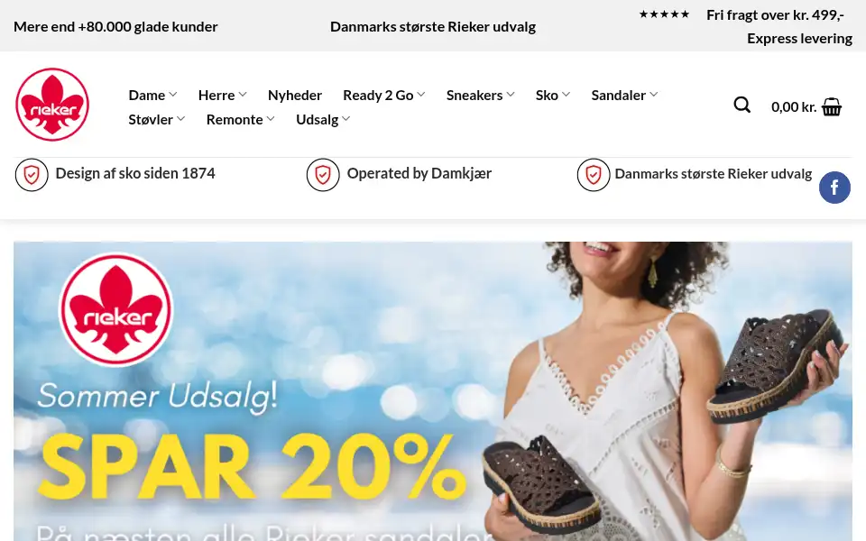 Screenshot of rieker-shop.dk