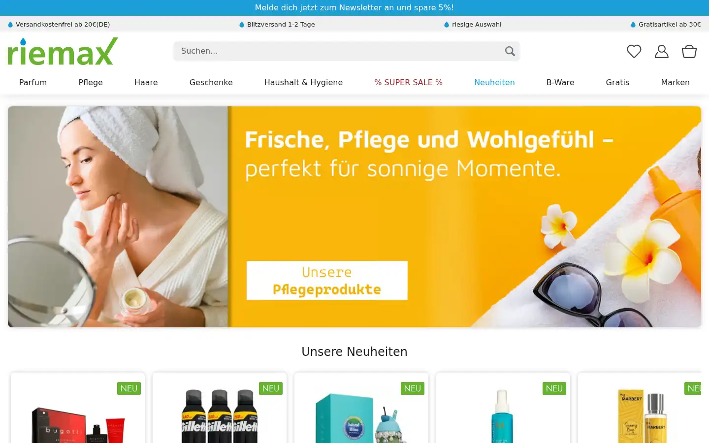 Screenshot of riemax.de