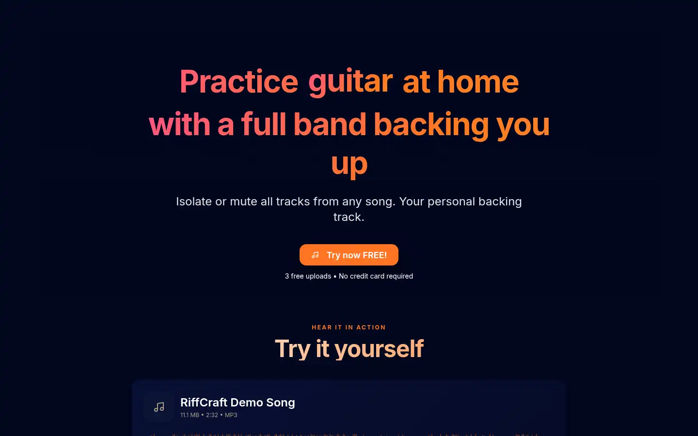 Screenshot of riffcraft.app