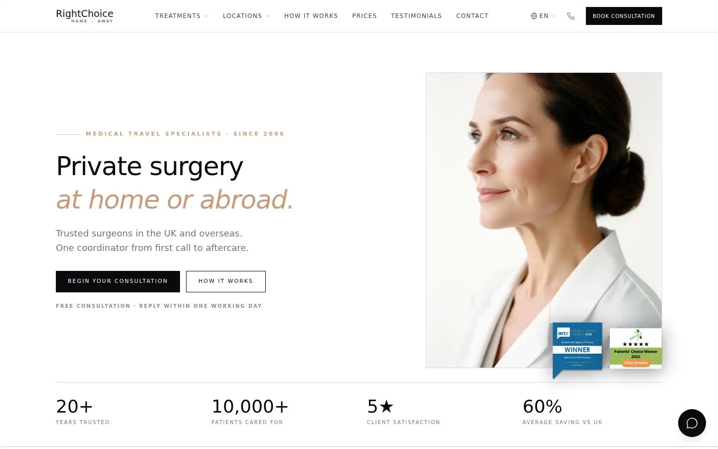 Screenshot of rightchoiceuk.com