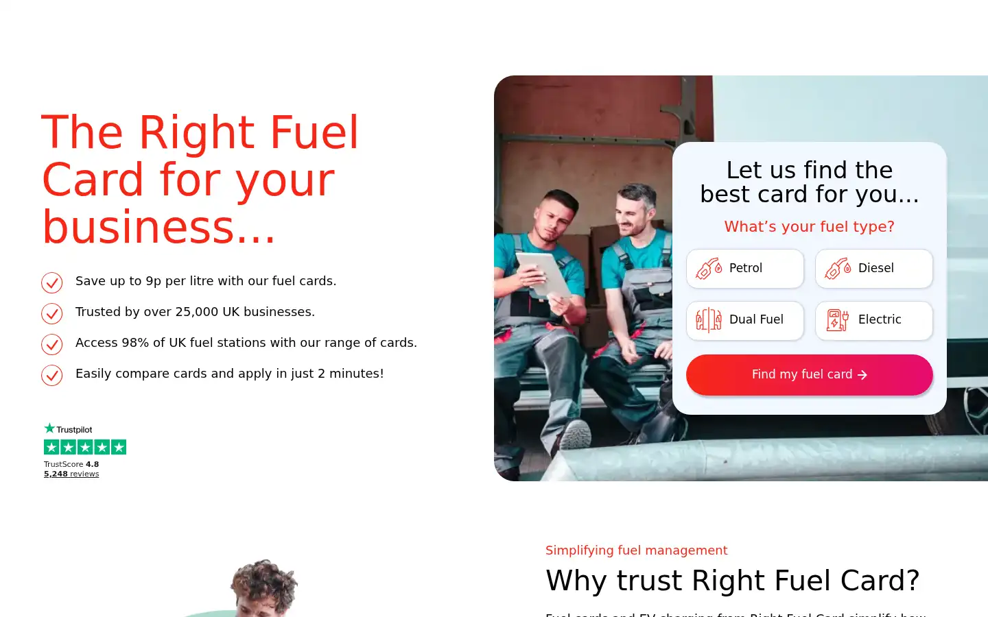 Screenshot of rightfuelcard.co.uk