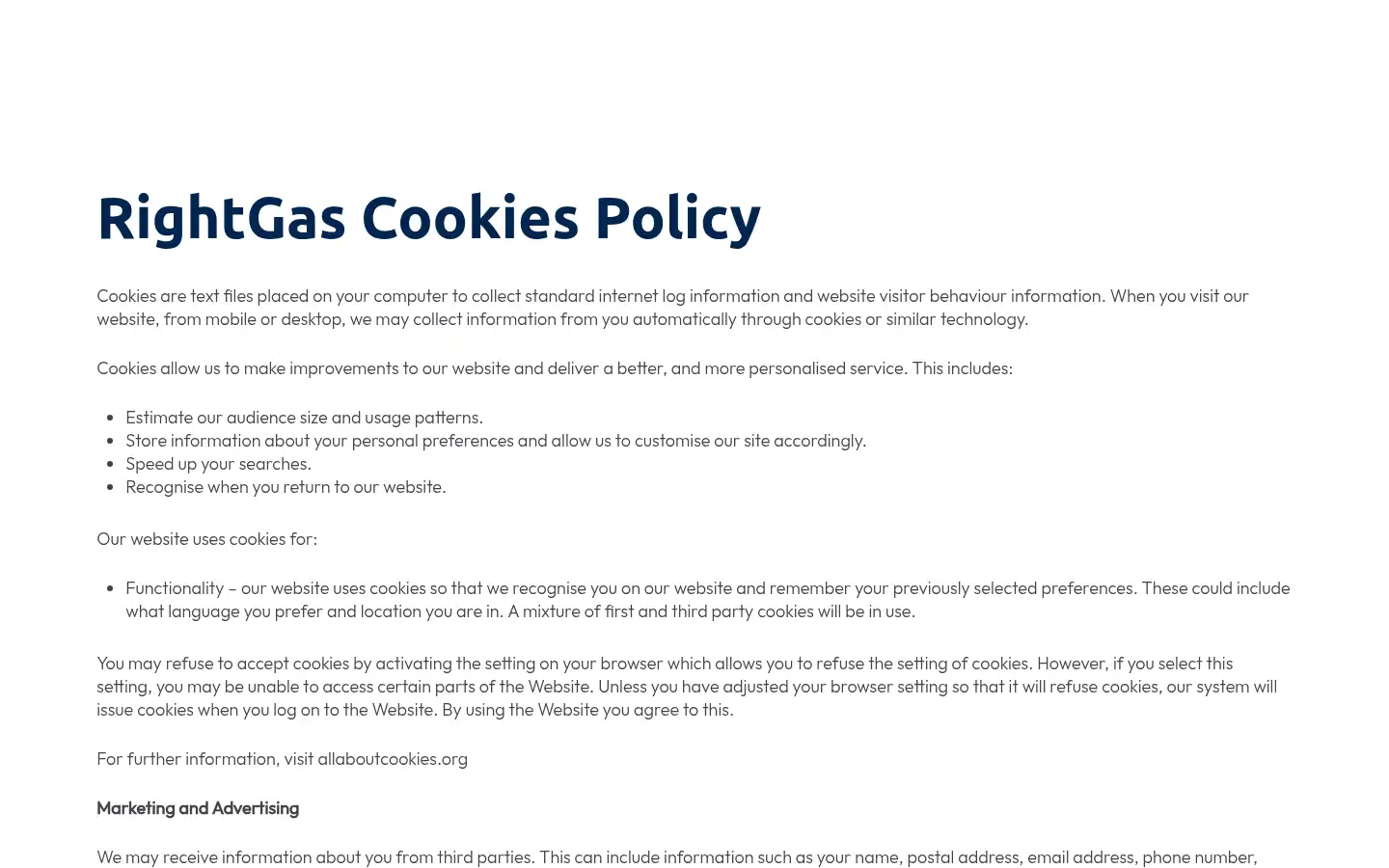 Screenshot of rightgas.com