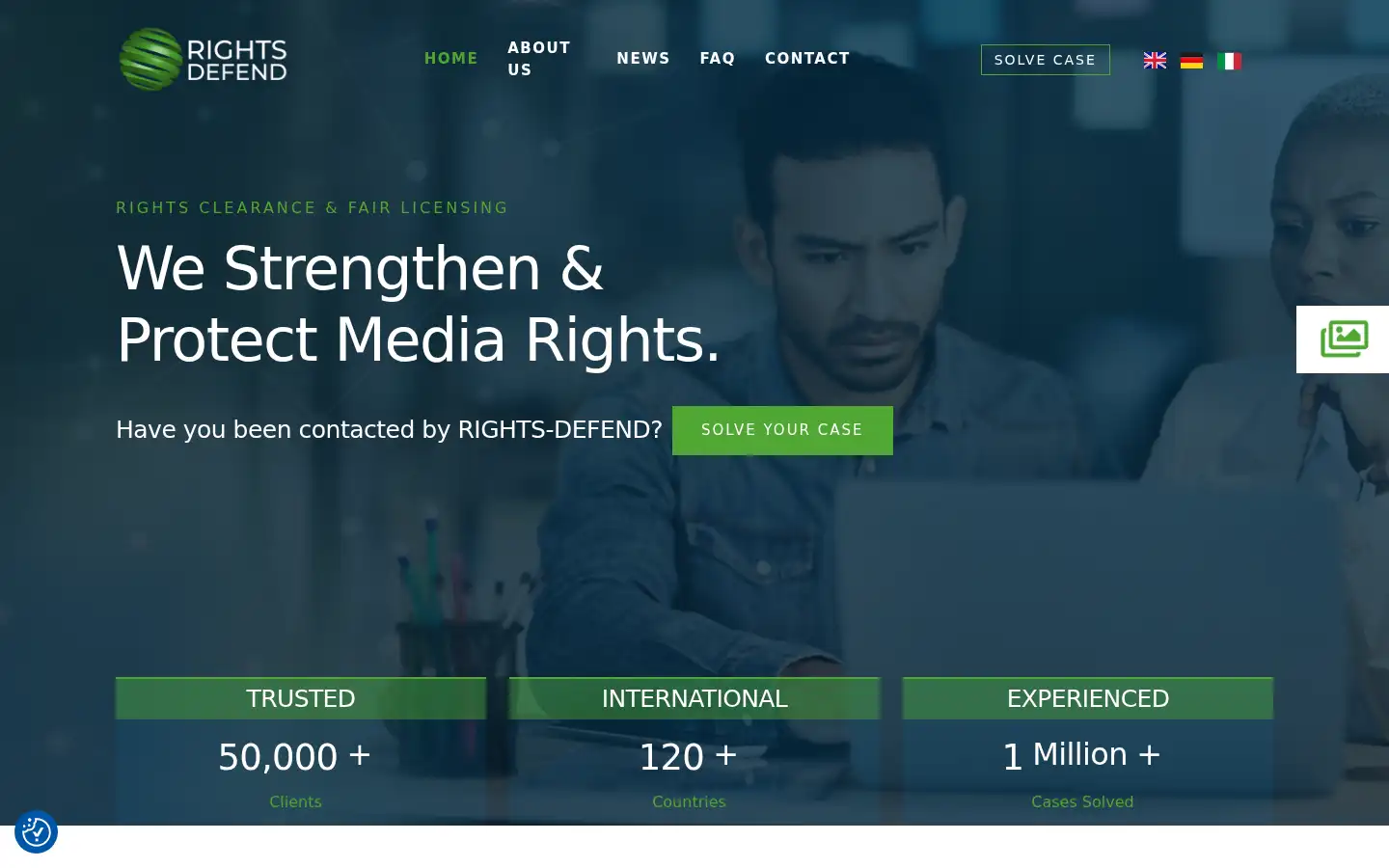 Screenshot of rightsdefend.com