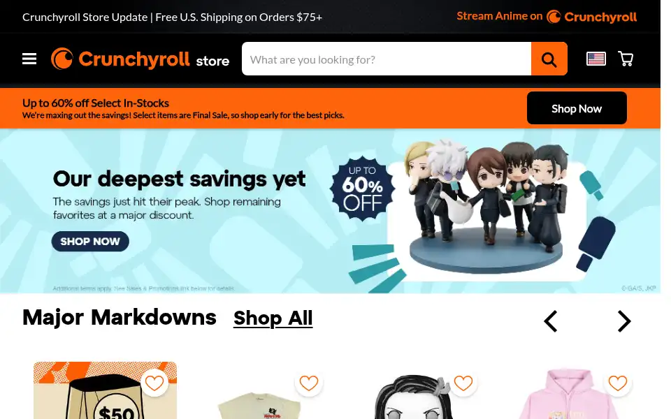 Screenshot of rightstufanime.com