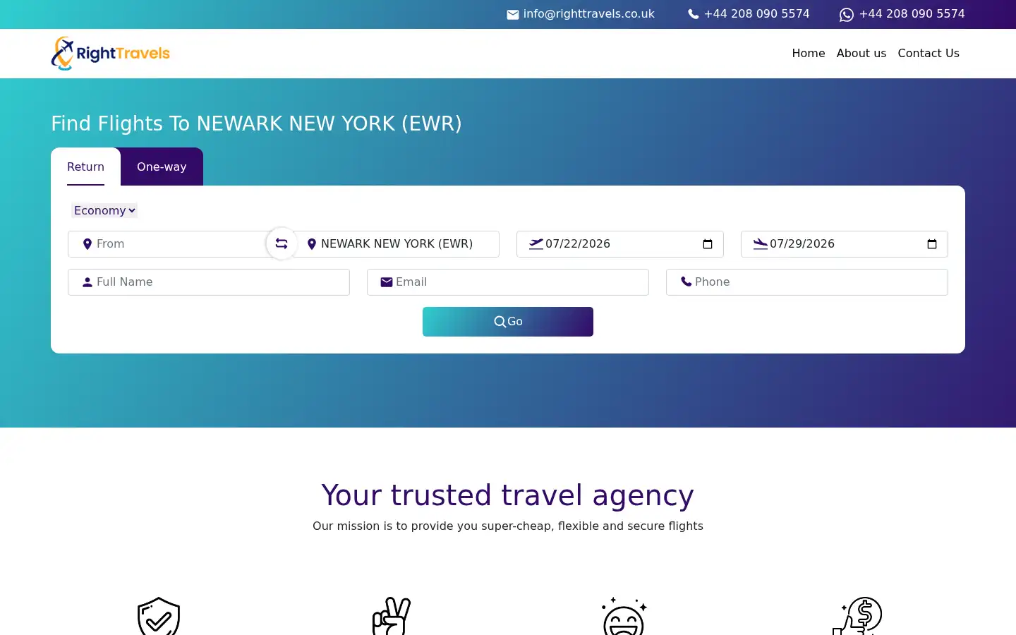 Screenshot of righttravels.co.uk