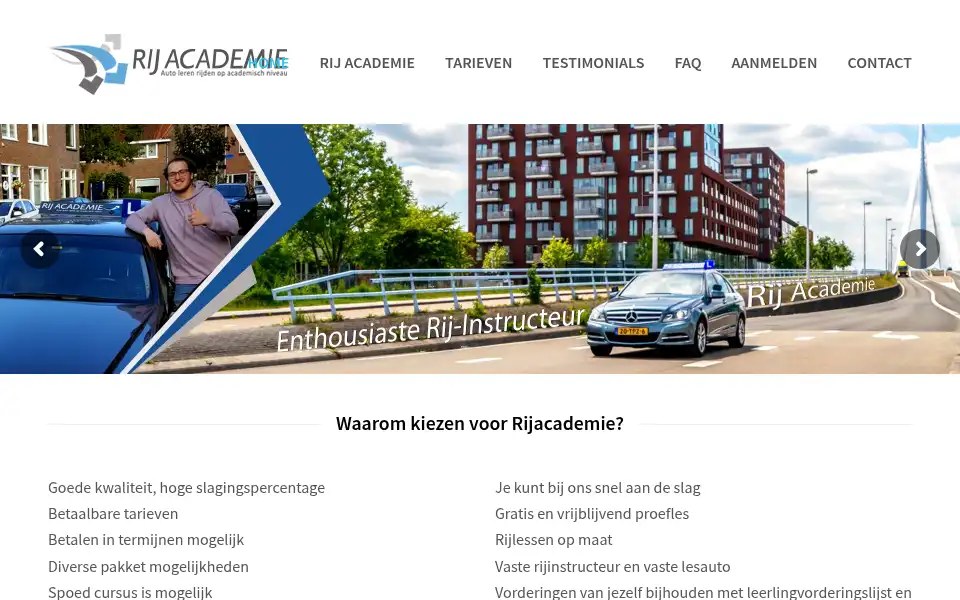 Screenshot of rijacademieutrecht.nl