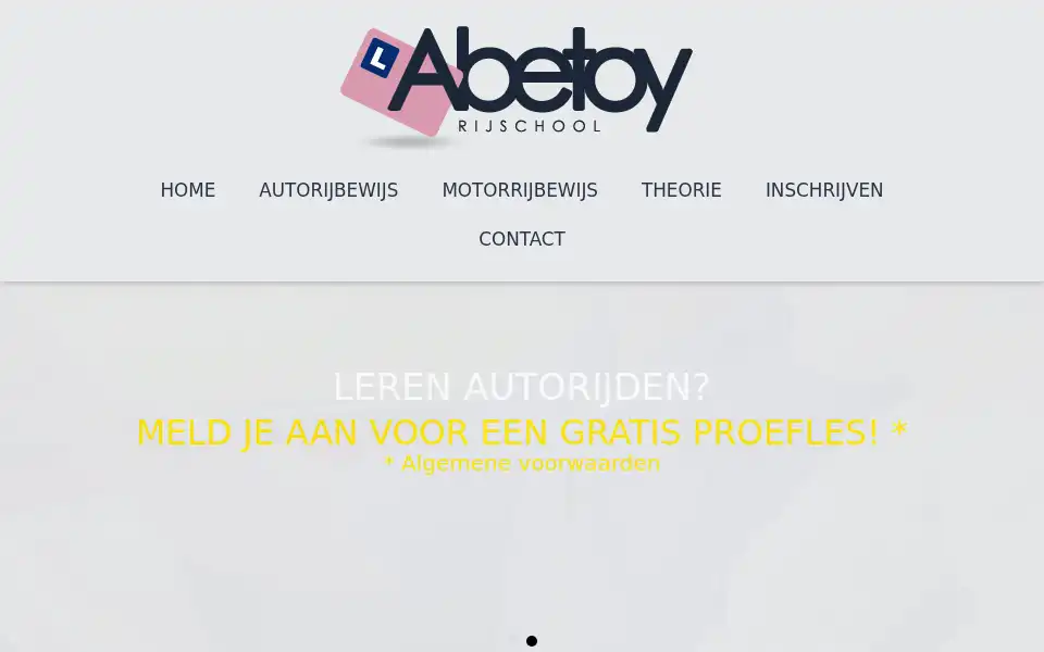 Screenshot of rijschoolabetoy.nl