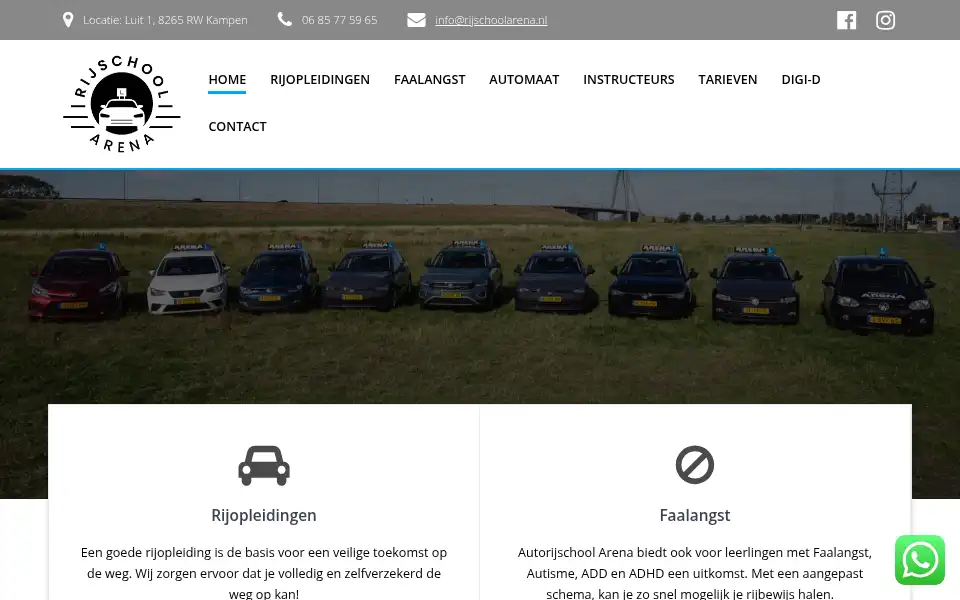 Screenshot of rijschoolarena.nl