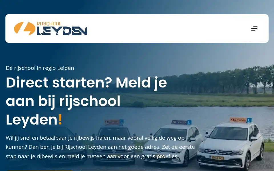 Screenshot of rijschoolleyden.nl