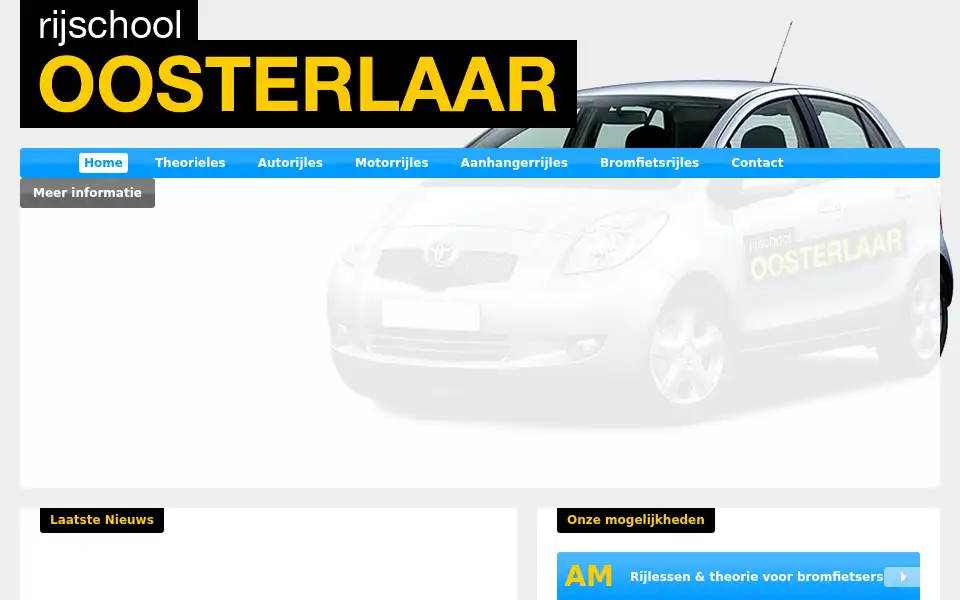 Screenshot of rijschooloosterlaar.nl