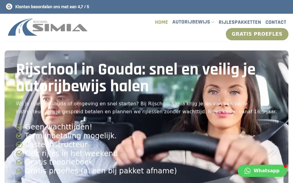 Screenshot of rijschoolsimia.nl