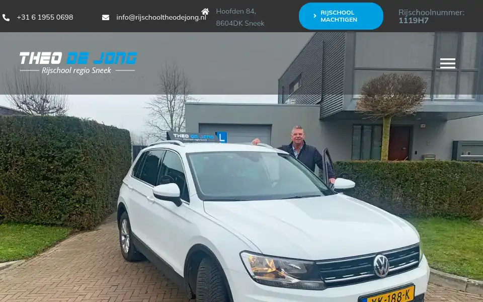 Screenshot of rijschooltheodejong.nl