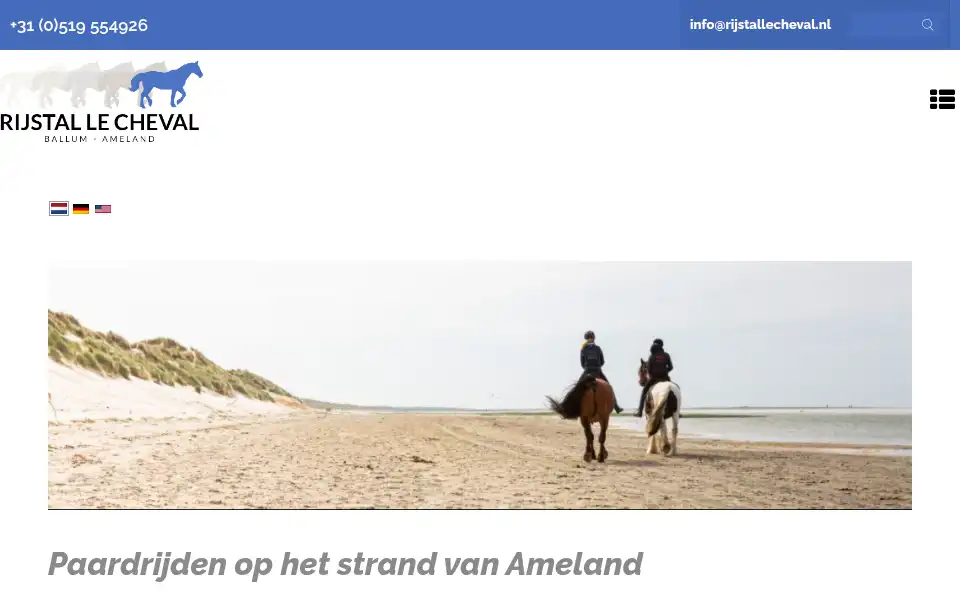 Screenshot of rijstallecheval.nl