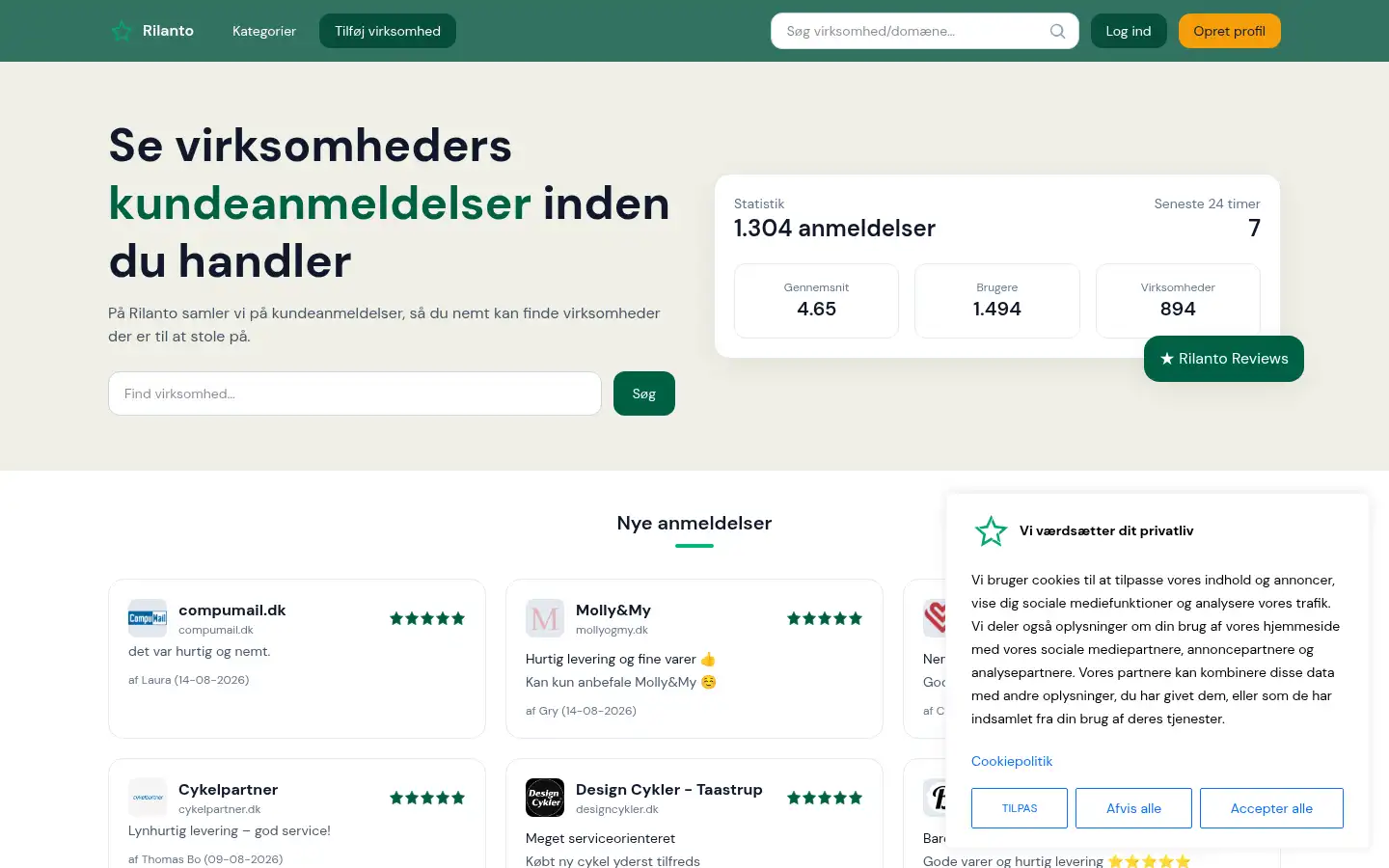 Screenshot of rilanto.com