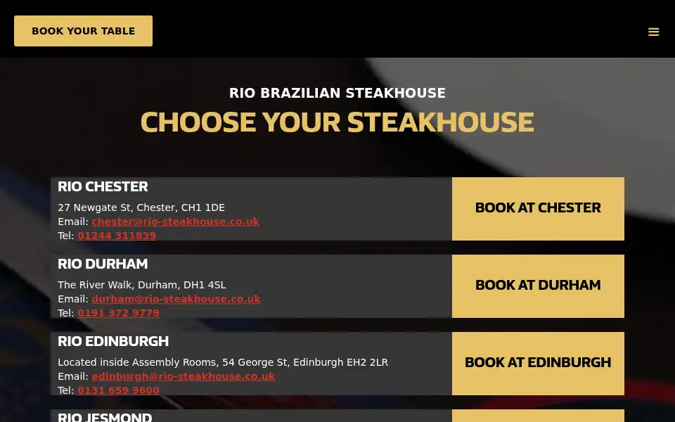 Screenshot of rio-steakhouse.co.uk