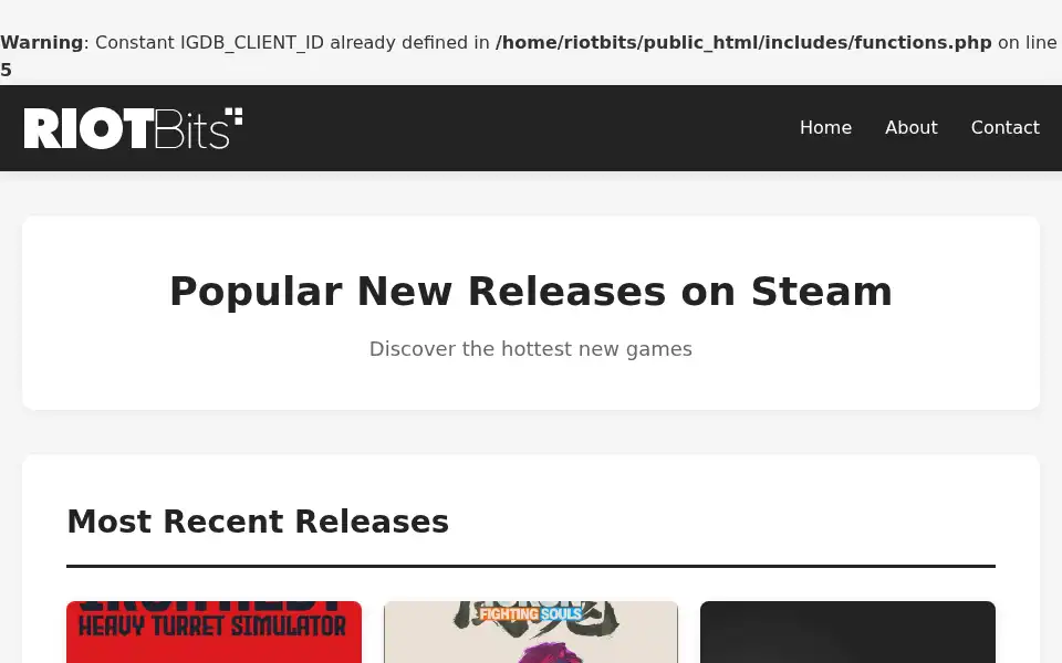 Screenshot of riotbits.com
