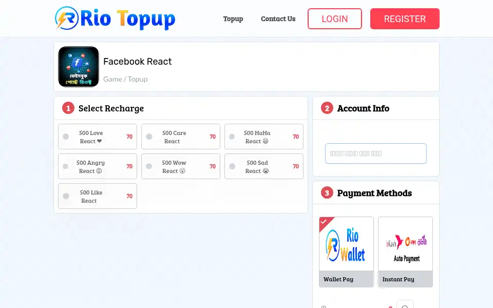 Screenshot of riotopup.com
