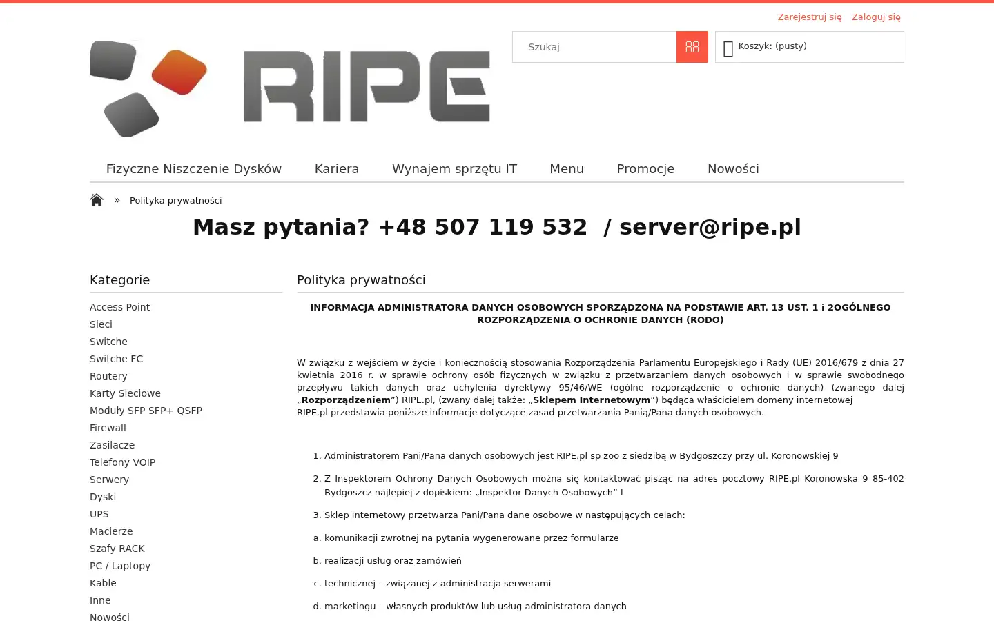 Screenshot of ripe.pl