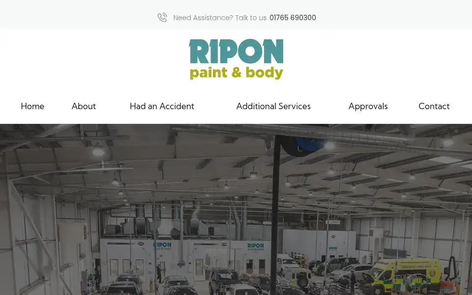 Screenshot of riponpaintandbody.com