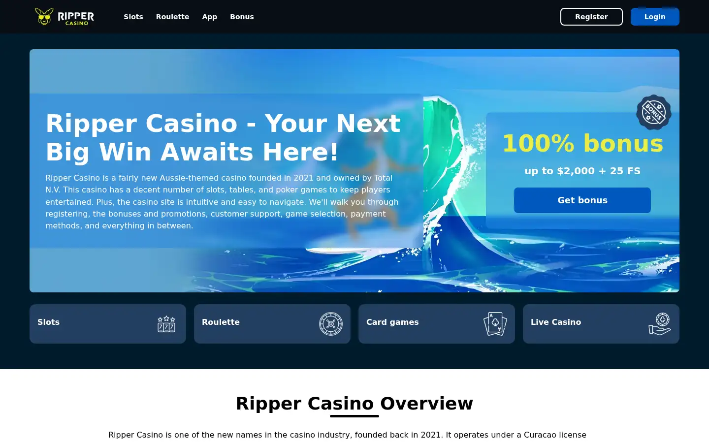 Screenshot of rippercasinoau.org