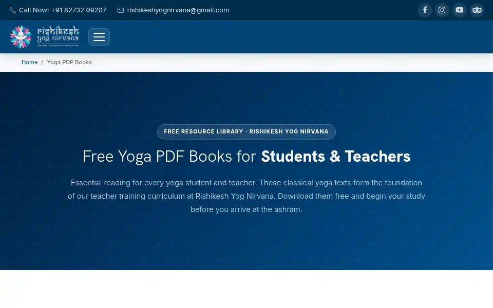 Screenshot of rishikeshyognirvana.com