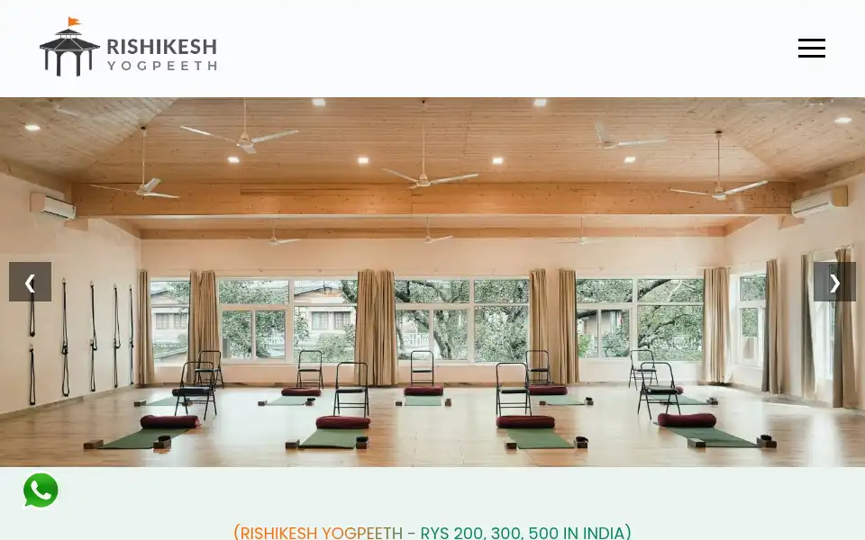 Screenshot of rishikeshyogpeeth.com