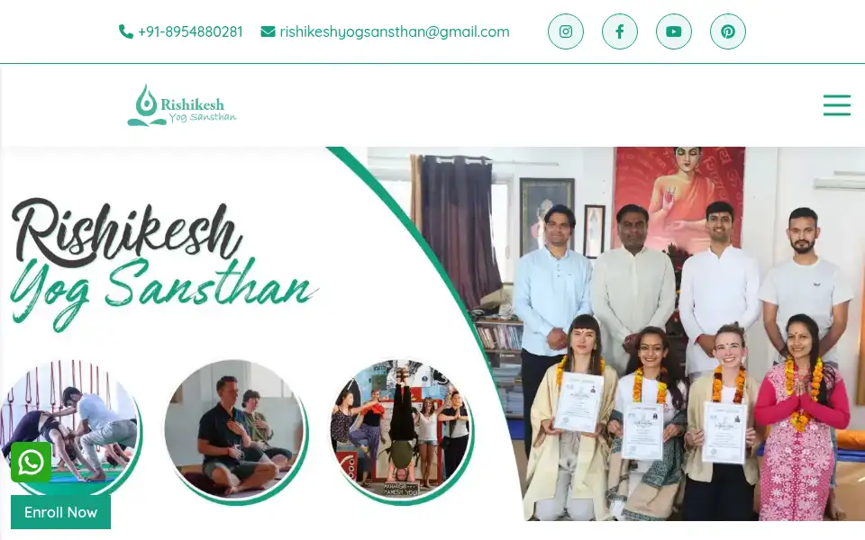 Screenshot of rishikeshyogsansthan.com