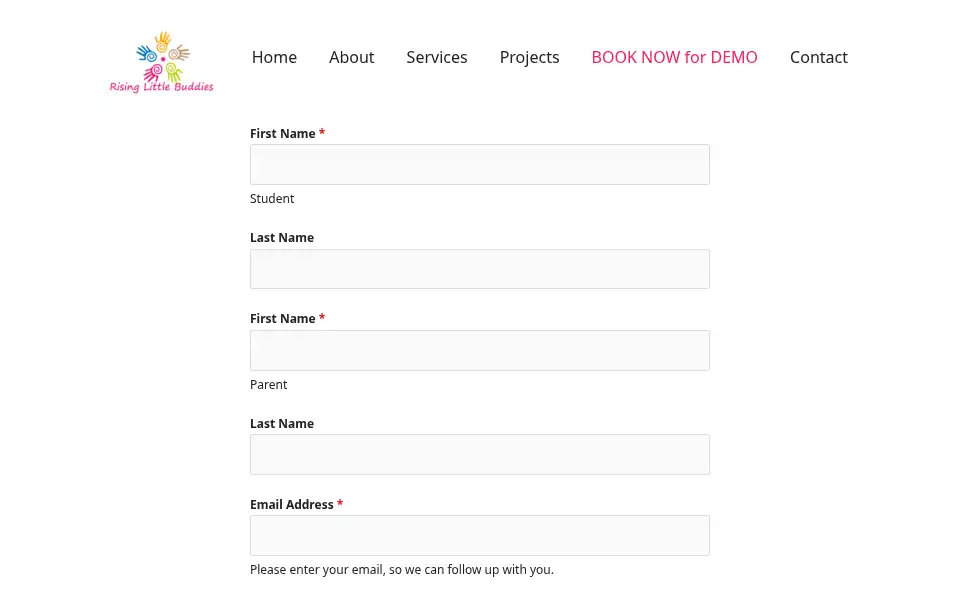 Screenshot of risinglittlebuddies.co.in