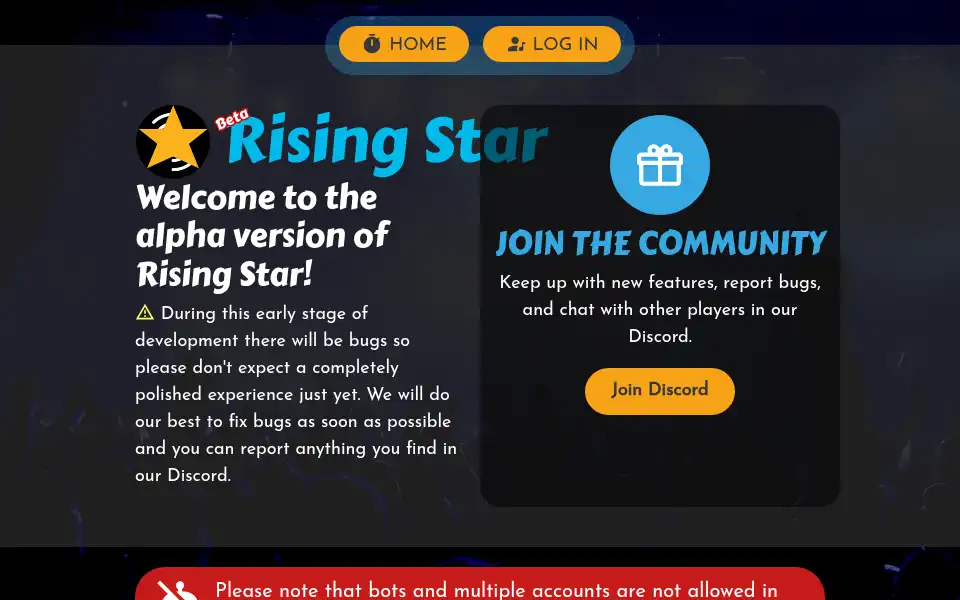 Screenshot of risingstargame.com