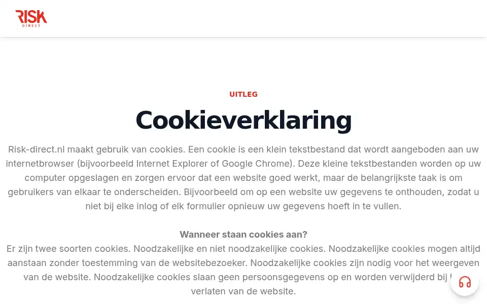 Screenshot of risk-direct.nl