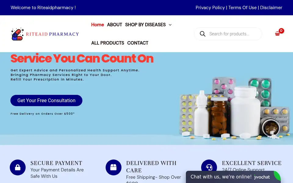 Screenshot of riteaidpharmacy.org