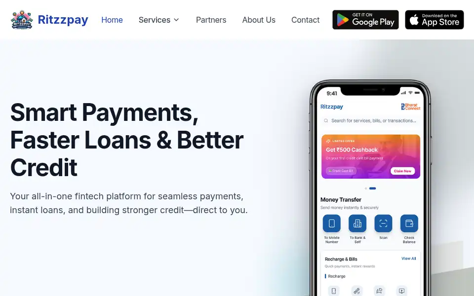 Screenshot of ritzzpay.com
