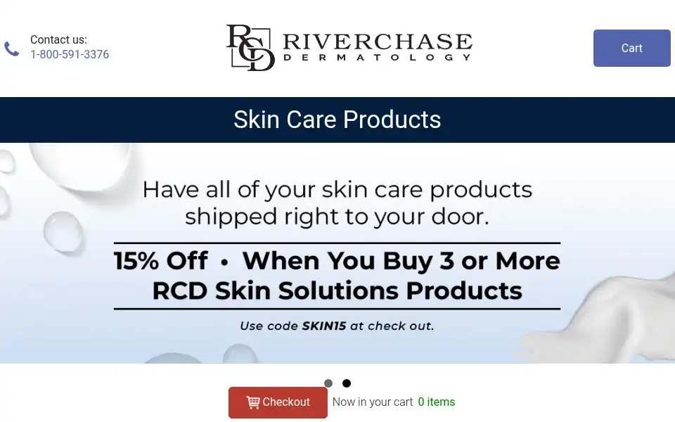 Screenshot of riverchasedermstore.com