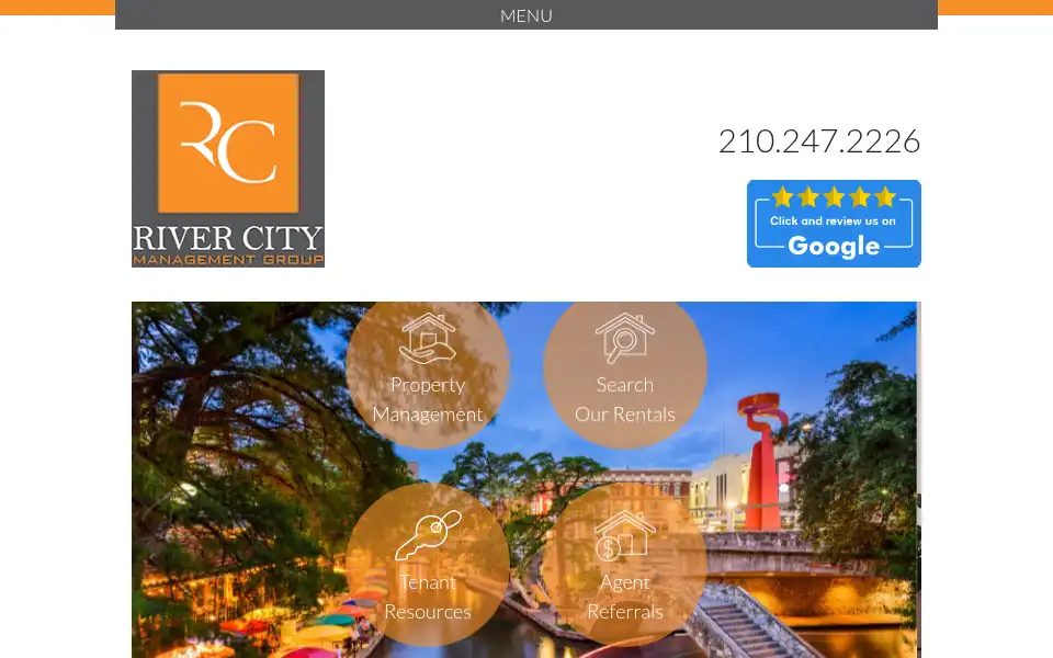 Screenshot of rivercitypropertymanagement.com
