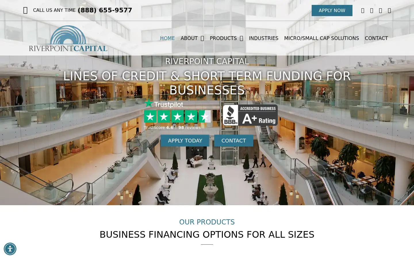Screenshot of riverpointcapital.com