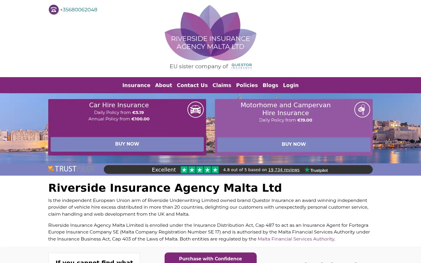 Screenshot of riversidemalta.com.mt