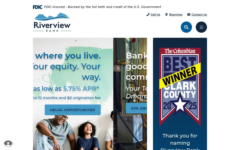 Screenshot of riverviewbank.com