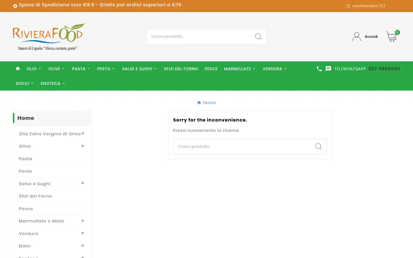 Screenshot of rivierafood.it
