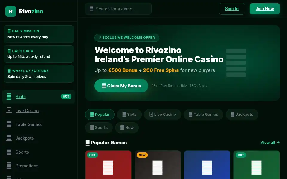 Screenshot of rivozino.org