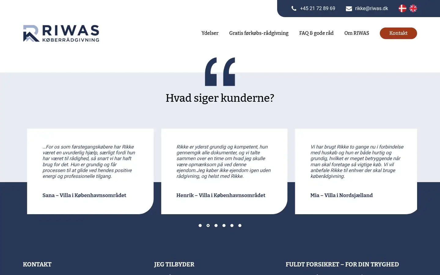 Screenshot of riwas.dk
