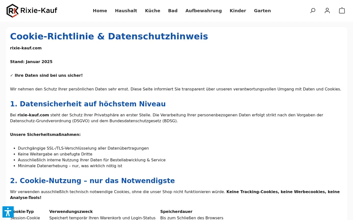 Screenshot of rixie-kauf.com