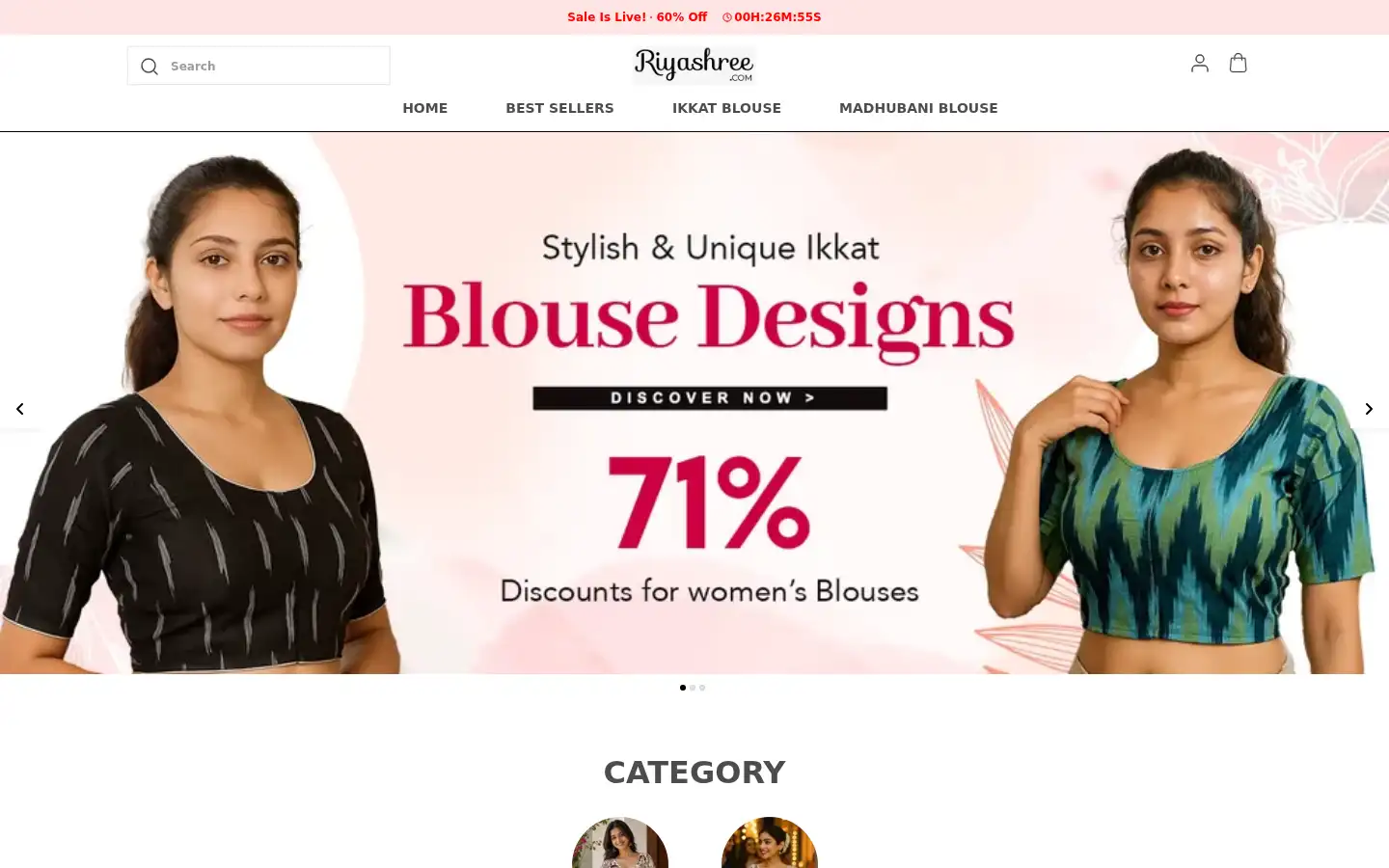 Screenshot of riyashree.com