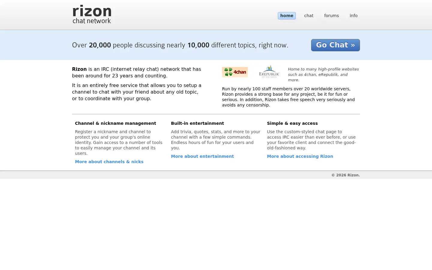 Screenshot of rizon.net